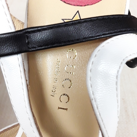 Gucci Lion Spike Black White Striped Heels 42 12 - Picture 2 of 8